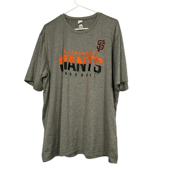 San Francisco Giants Majestic Shirt Men’s Size 2XL Heathered Gray MLB Baseball - Picture 1 of 12